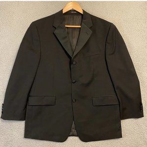 Men's Calvin Klein Suit Sport Coat Blazer Jacket Black 42S SHORT Wool NICE!